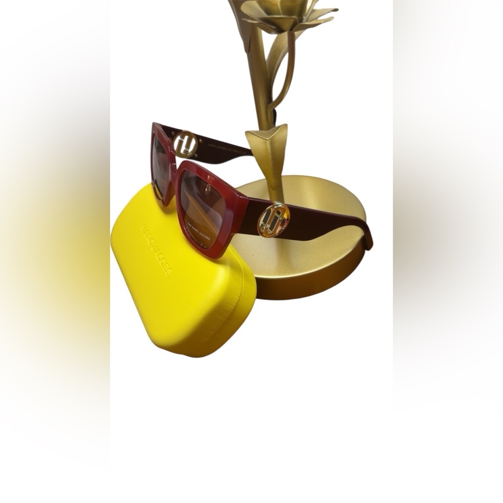 Marc Jacobs Burgundy/Red Sunglasses with Gold Accents